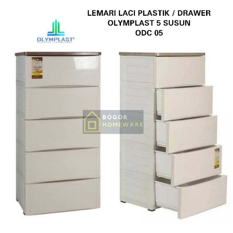 (KHUSUS BOGOR) LEMARI LACI PLASTIK / DRAWER 5 SUSUN OLYMPLAST ODC 05