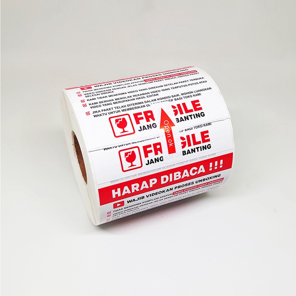 

bib Sticker Label Wajib Video Unboxing Stiker Pengiriman Olshop 7 x 5 cm (1 Roll/ Pcs)