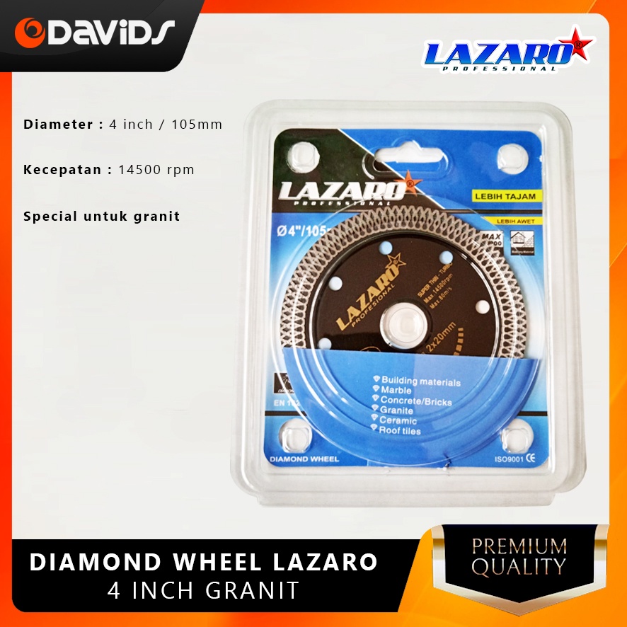 Mata Potong Granit Pisau Potong Keramik Diamond Wheel Lazaro 4&quot; Turbo