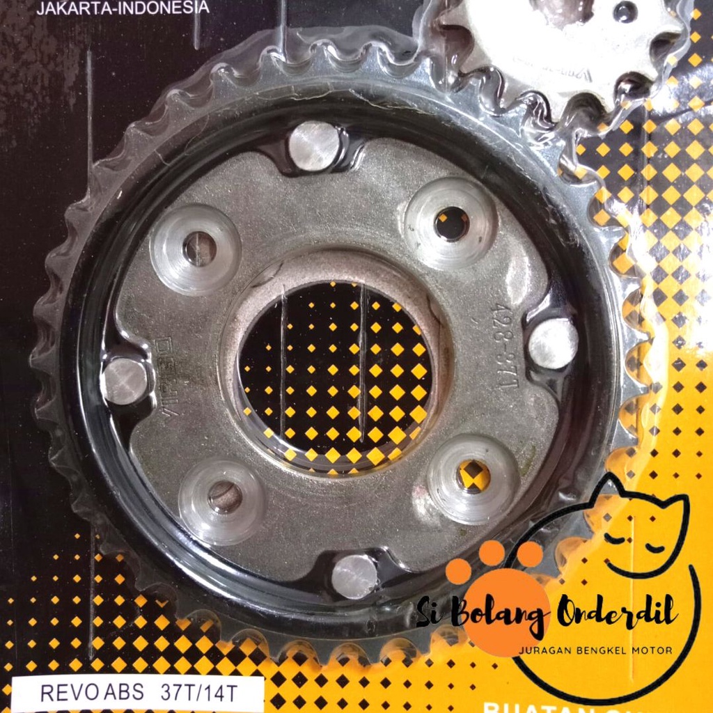 GIR DEPAN BELAKANG MURAH REVO ABSOLUTE (37T/14T) GEAR SET DEPAN + BELAKANG MURAH REVO ABSOLUTE (37T/14T) VIRGO