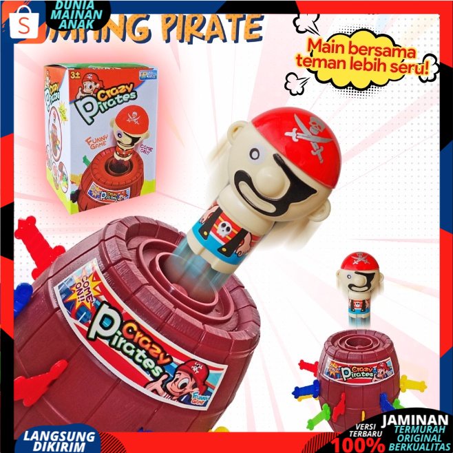 MAINAN MINI JUMPING PIRATE / MAINAN TONG BAJAK LAUT RUNNING MAN MAINAN PRANK MENYENANGKAN SNI