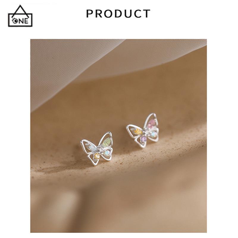 COD❤️925 Anting Kupu-kupu Perak Sterling  Anting Desain Niche Mewah Ringan Musim Panas Wanita  Sederhana-A.one