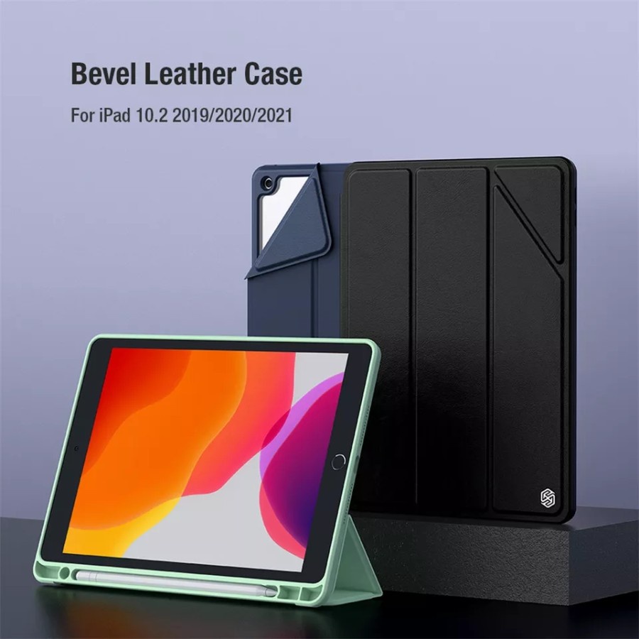 Case iPad 9/ 8 / 7 10.2&quot; Nillkin Bevel Leather Smart Cover Flip Casing