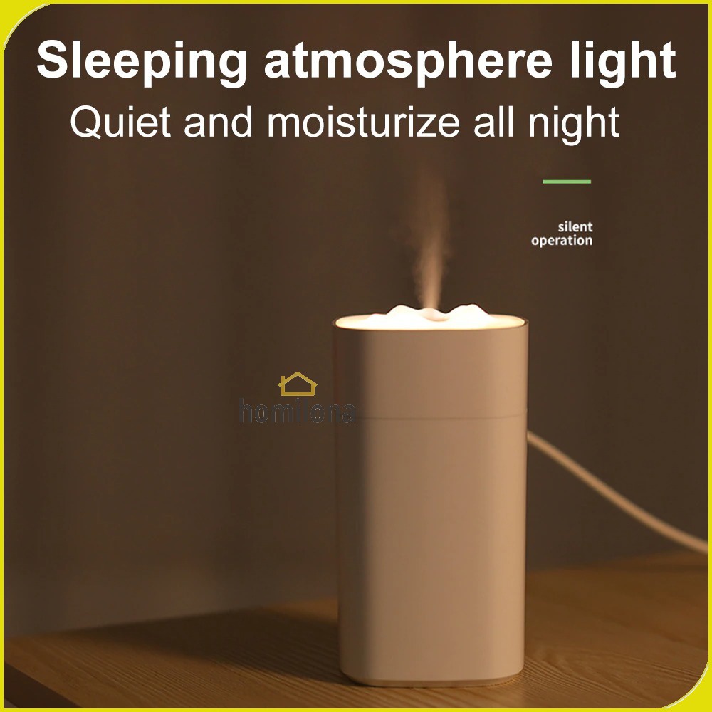 Air Humidifier Diffuser Pelembab Udara Lampu Tidur 350ml LISM S1 White