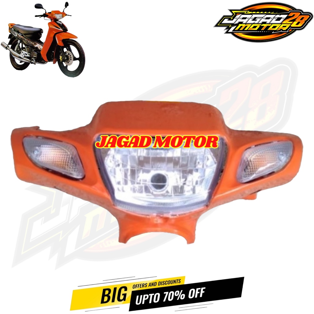 Batok Kepala Depan Set Lampu Depan Dan Sen Yamaha Fizr Fiz R Orange / Batok Kepala Depan Yamaha Fizr Fiz R Orange Plus Lampu Depan Dan Sen / Batok Kepala Depan Yamaha Fizr Fiz R Orange Set Lampu depan dan Sen Depan