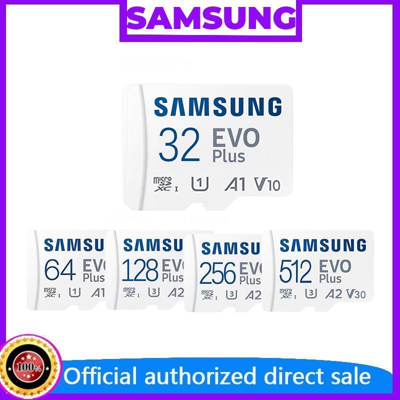 Samsung Memory Card EVO PLUS MicroSDXC Micro SD UHS-I Card Class 10 U3 4K Kartu Memori 32GB/64GB/128GB/256GB/512GB Transfer higga 130MB/S