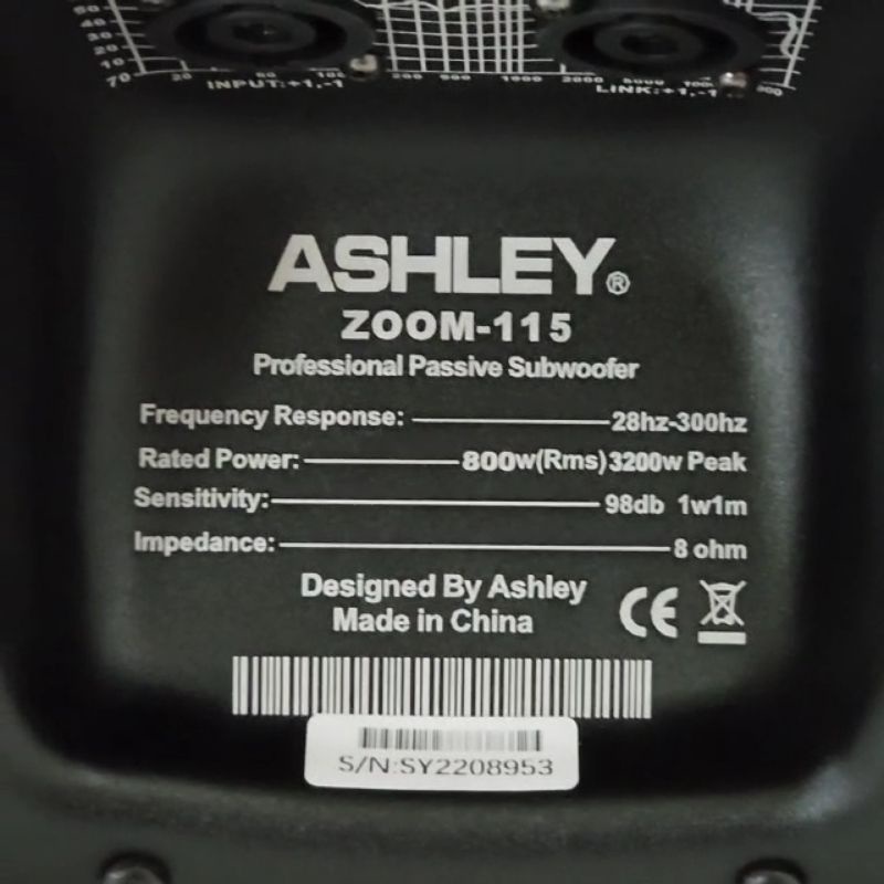 SUBWOOFER PASSIVE ASHLEY ZOOM-115 / ZOOM115