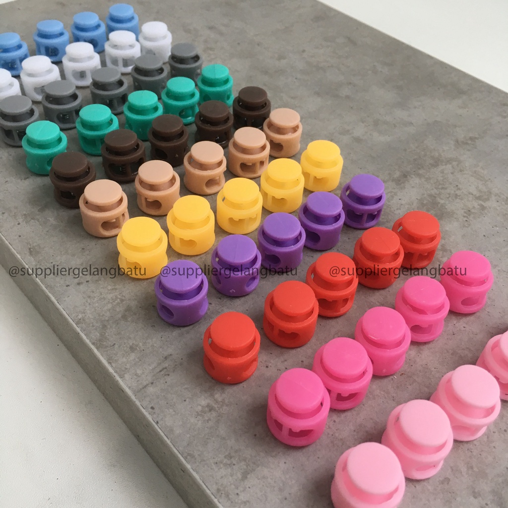 10 Pcs Stopper Klakson Doff Full Warna Warni 14MM Lubang Dua Stoper