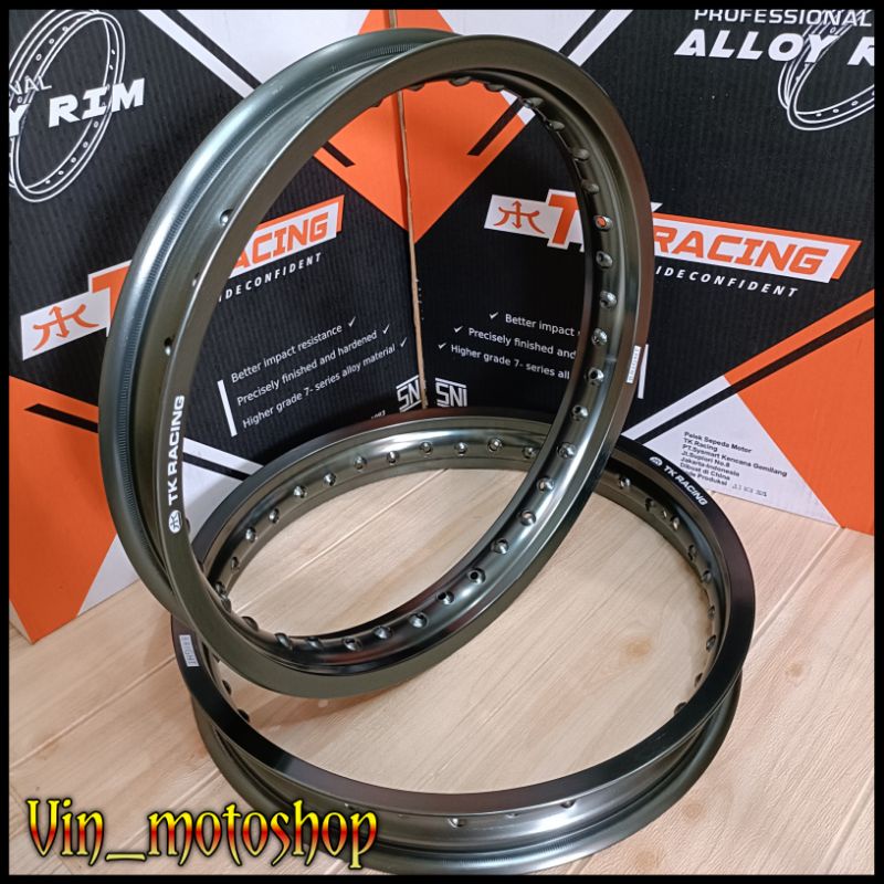 velg pelek TK racing ring 17 160 185 dan 185 215 warna Titanium harga sepasang hole 36 cocok untuk s