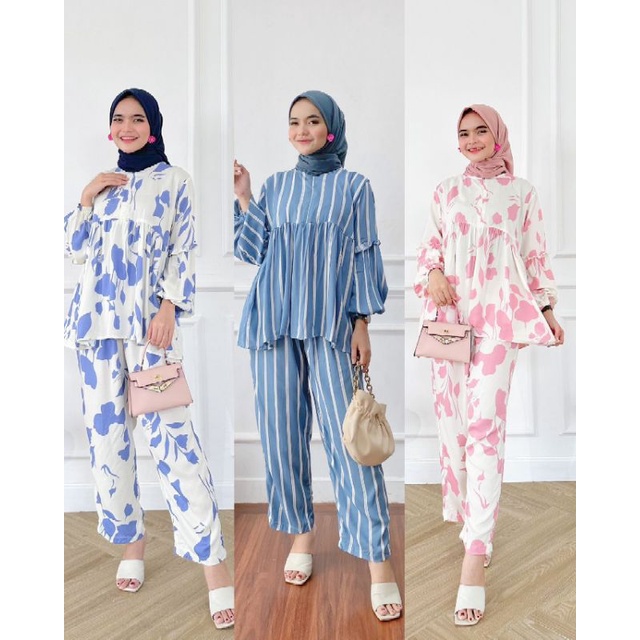 MECCA ONE SET RAYON PANJANG LENGAN BALON