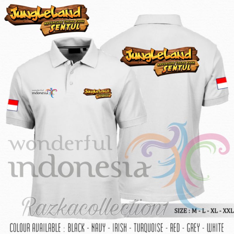 Polo Shirt Jungle Land Wonderful Indonesia / Baju Kaos Kerah Jungle Land Wonderful Indonesia Premium