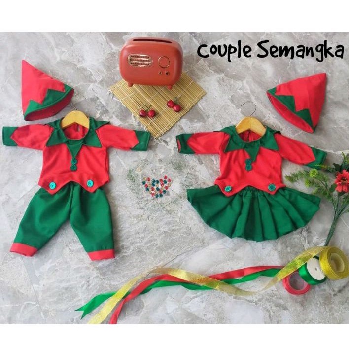 kostum natal anak terbaru/kostum natal anak dan dewasa/kostum semangka free topi/baju natal anak/ser