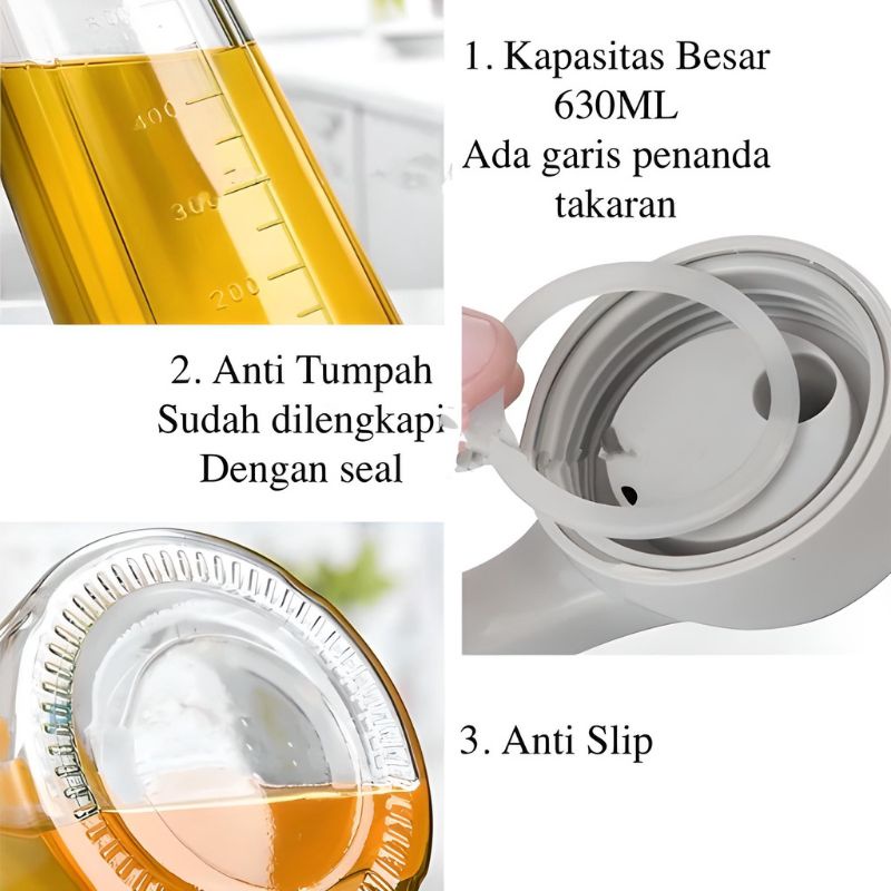 BOTOL TEMPAT MINYAK KECAP SERBAGUNA 650Ml BAHAN KACA