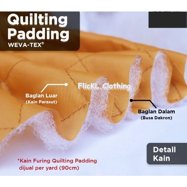 Bahan Kain Quilting Dakron Parasut Quilting Padding Parasit Quilting Dakron Hitam 2oz 3oz 4oz 6oz