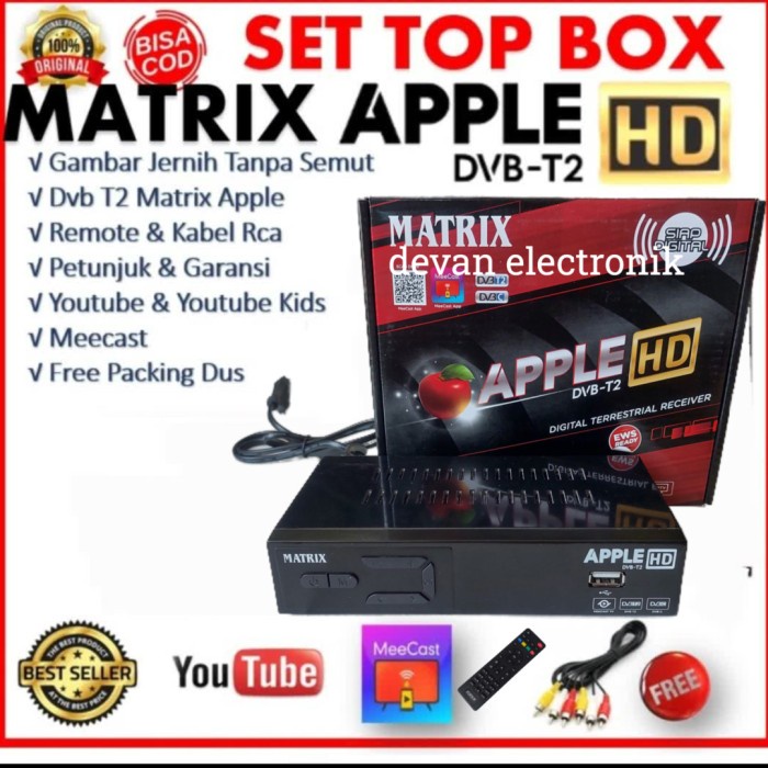Box Stb Matrix Apple Hd Set Top Box T2 Dvb T2 Matrik Stb Tv Digital