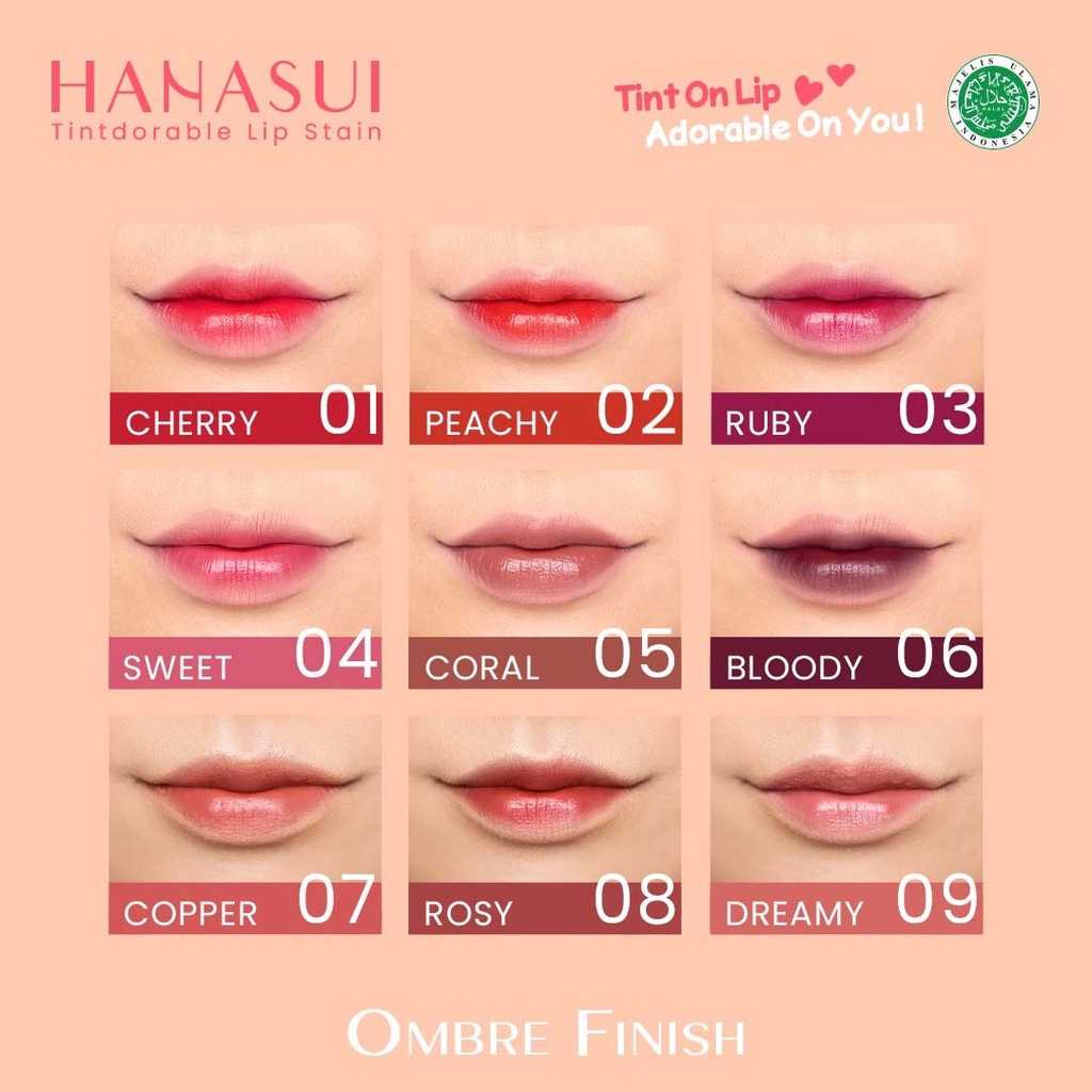 HANASUI Tintdorable Lip Stain | Tint Liptint Lipstain Lip Tint