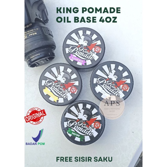 king pomade oil base ukuran besar 4oz free sisir saku