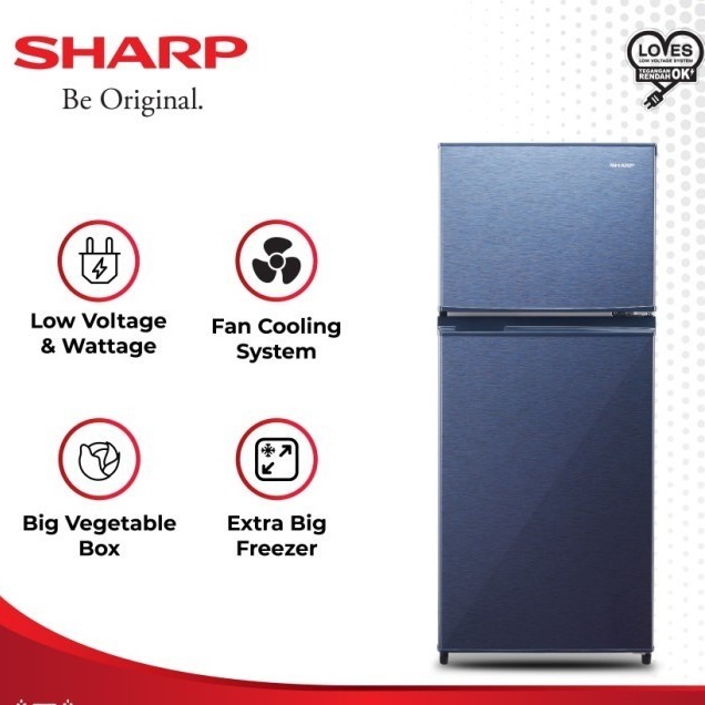 SHARP | SJ 195MD SR/SG Kulkas Dua Pintu