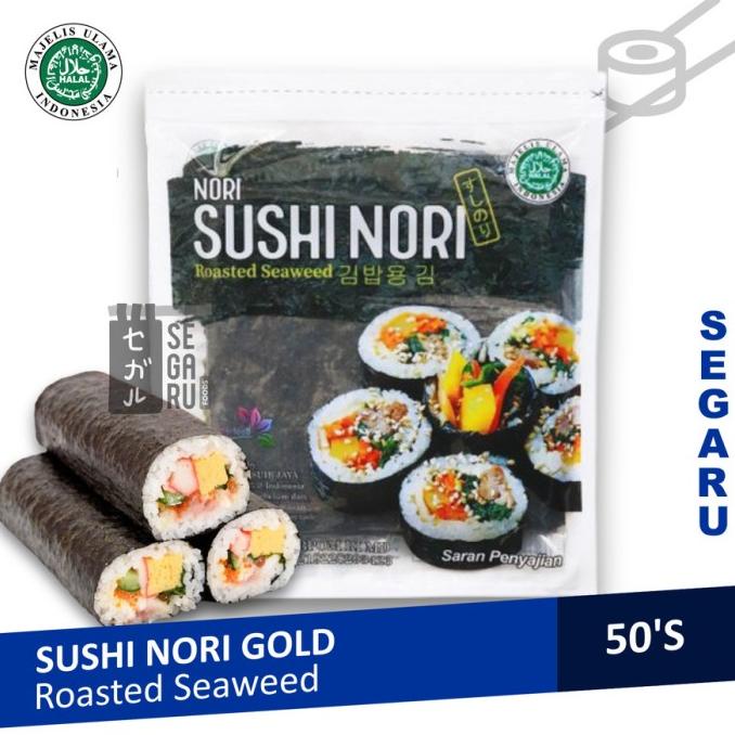 

Sushi Nori Sheet Gold 50 Lembar | Sushi Roasted Rumput Laut Halal MUI