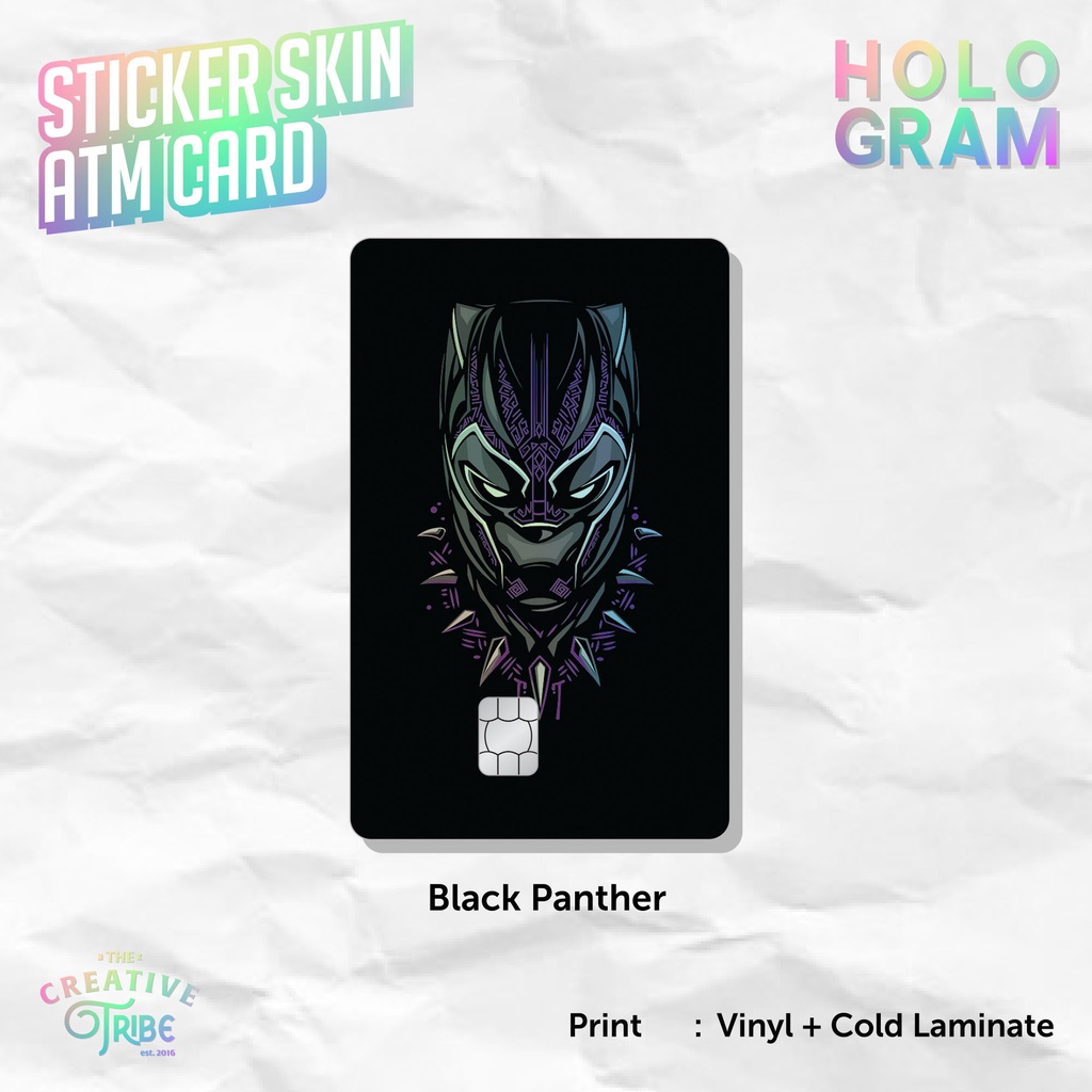 

Black Panther - Sticker Skin Card HOLOGRAM - Vinyl ATM Etoll Stiker Marvel