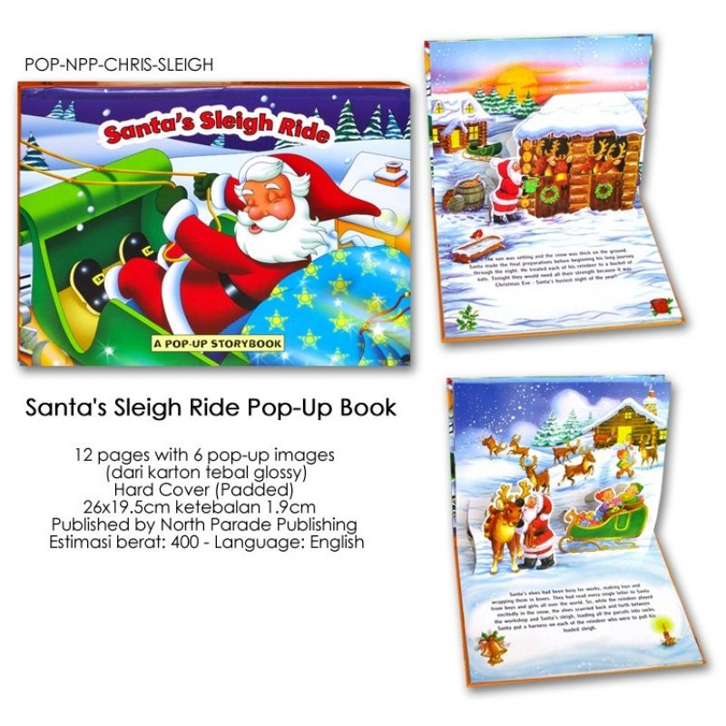 

(POP-NPP-CHRIS-SLEIGH) Santa's Sleigh Ride Pop-Up Book