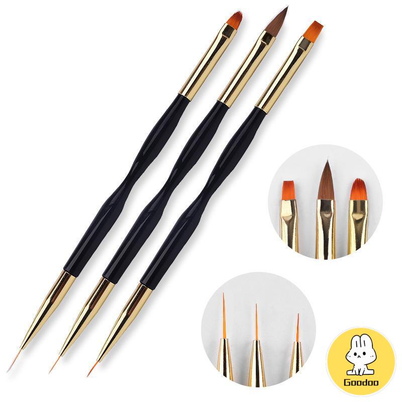 3pcs/ set Kuku Pena Kuku Ujung Ganda Multifungsi Nail Art Nail Tools -Doo