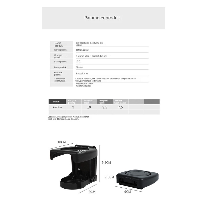 (ada stok, dikirim dari jakarta) Foldable Car Cup Holder tempat minum gelas mobil yang plaktis