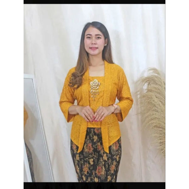 IndahKebaya • ATASAN SAJA / KEBAYA KUTUBARU BROKAT / KEBAYA JUMBO LD 120  KARTINI ENCIM FLOY KUTUBARU BUSUI FRIENDLY / BAJU WANITA MODERN / PAKAIAN PESTA ACARA NATAL KONDANGAN WISUDA  / WARNA HITAM PUTIH GOLD HIJAU SALEM MAROON MOCCA NAVY DUSTY LAVENDER