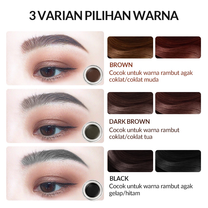 COD Rumah Cantik 354 COLORKEY x BIOAQUA Eyebrow Gel Make Up Eyebrow Pomade Cream Alis Waterproof Tahan air dan keringat