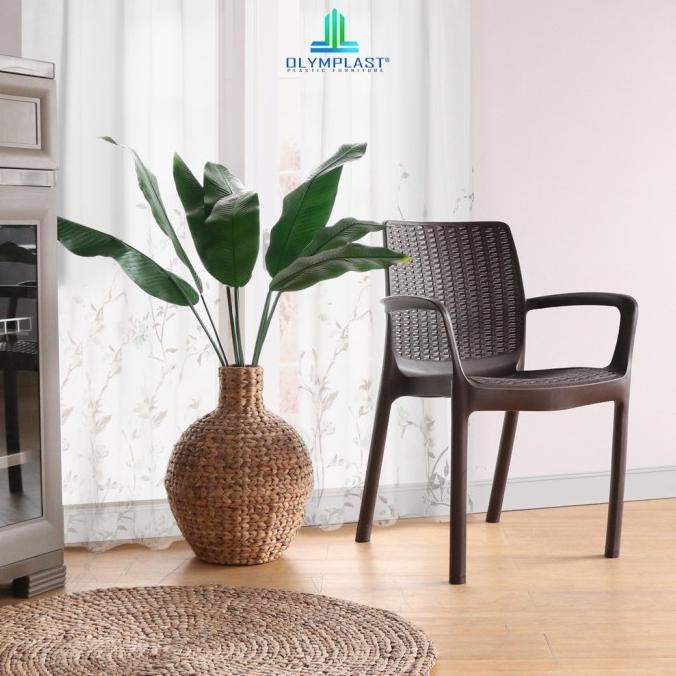 KURSI PLASTIK OLYMPLAST OL 502 R/KURSI SANTAI/KURSI TAMAN/KURSI MURAH