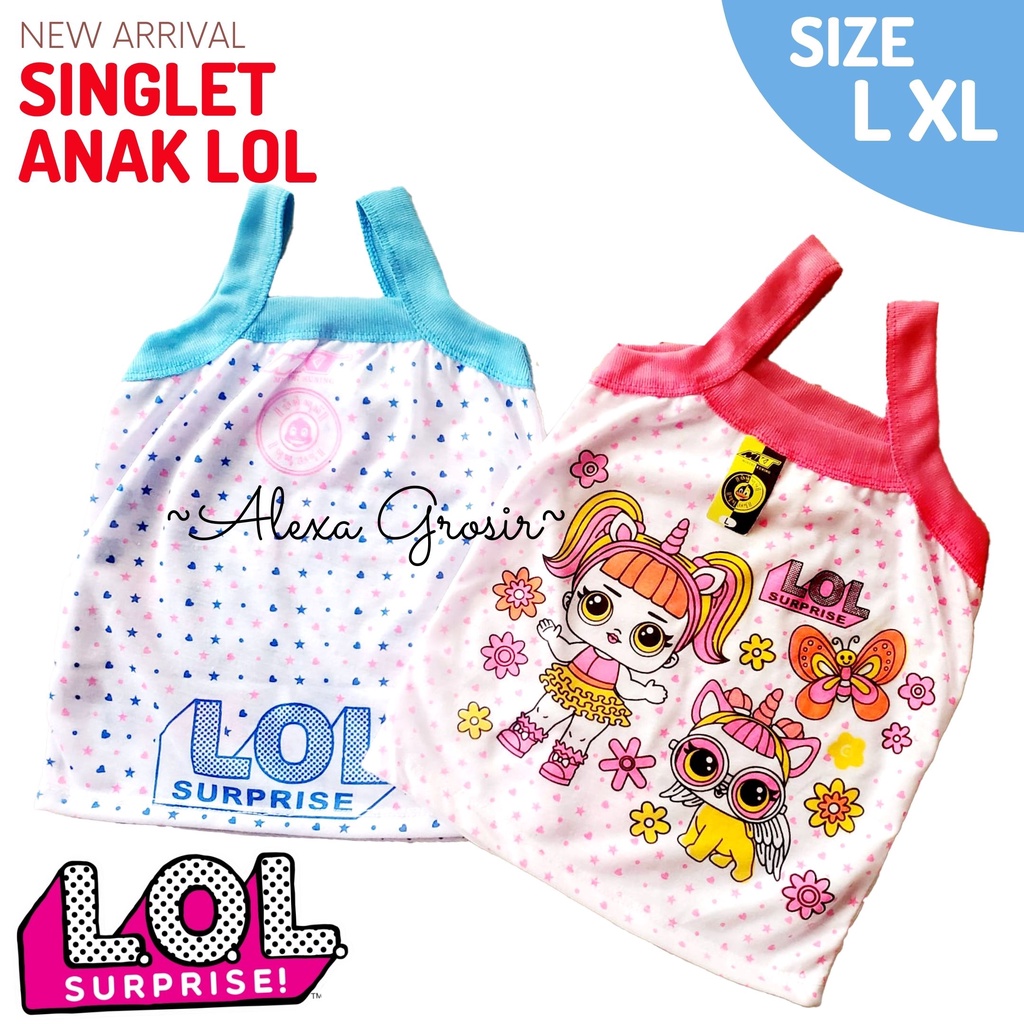 (L XL) GROSIR 12 PCS SINGLET KAOS DALAM ANAK PEREMPUAN LUSINAN MURAH HELLO KITTY PUTIH- ALEXAGROSIR