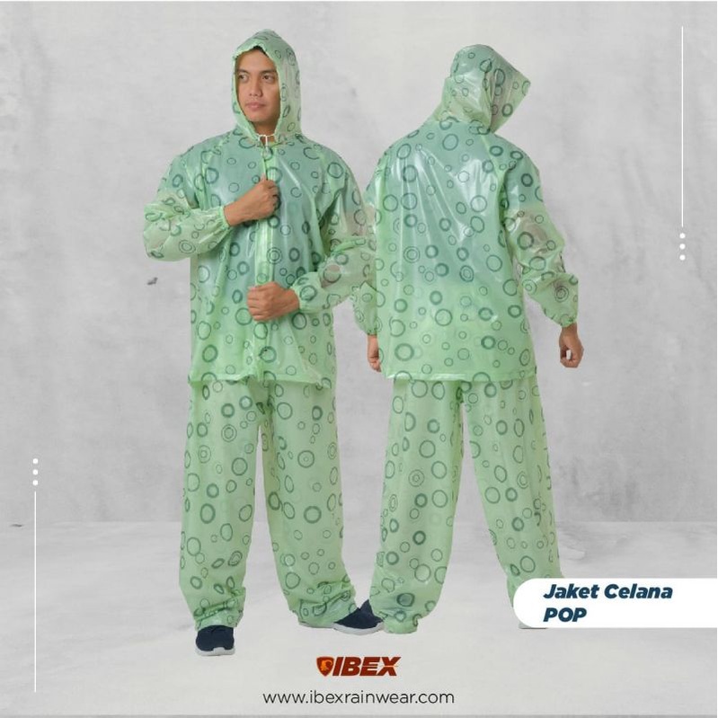 jas hujan baju celana dewasa pria/wanita IBEX POP termurah terlaris