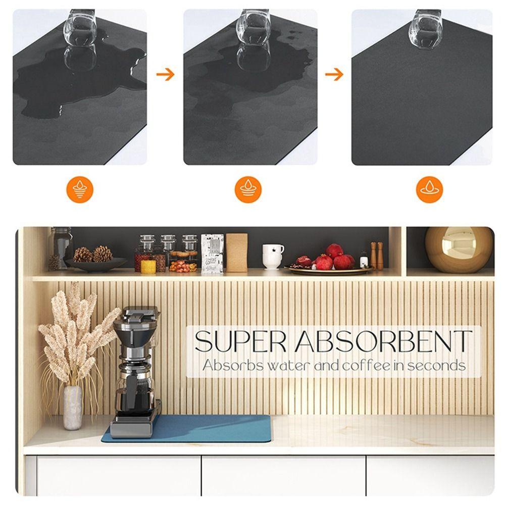 Rebuy Drain Pad Super Absorbent Tahan Lama Alas Insulasi Panas Alas Pelindung Meja Dapur Tatakan Untuk Kamar Mandi Mat Washstand Drying Pad