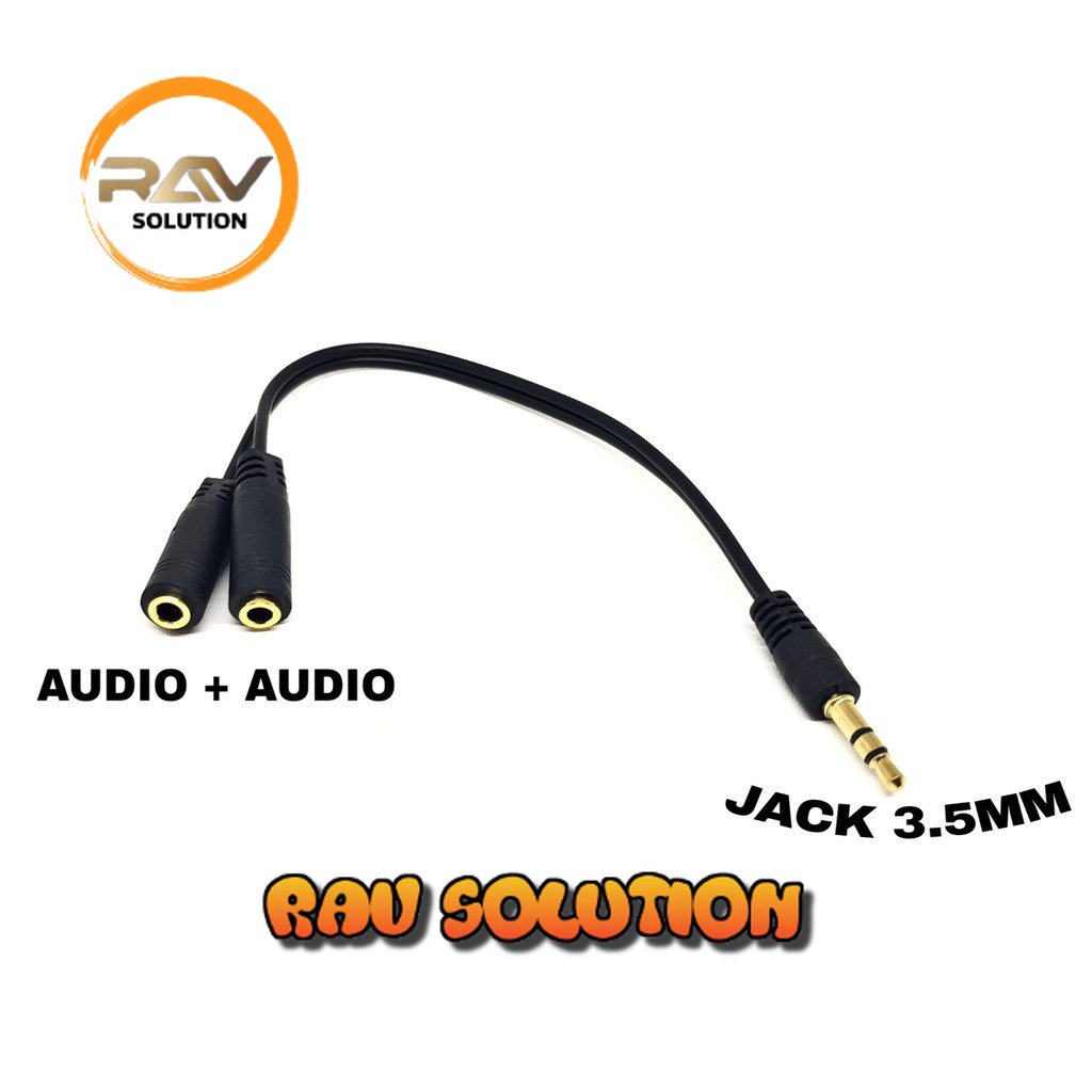 SKU-1036 KABEL AUDIO JACK 3.5MM TO 2 AUDIO 3.5MM FEMALE AUDIO SPLITTER