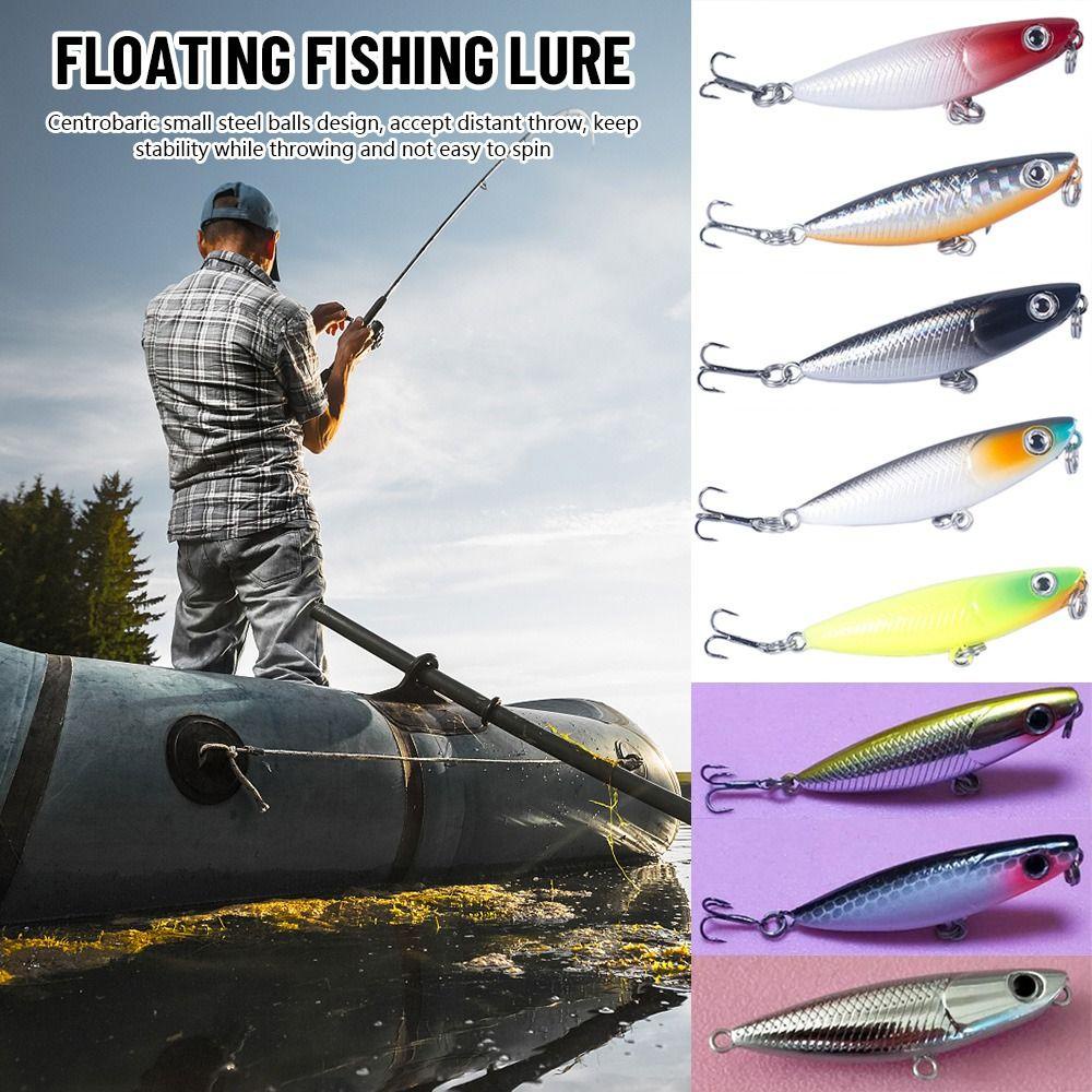 Top Floating Fishing Lure 3D Eyes Mata Manusia Hidup 1.8g 43mm Kait Treble Engkol Keras Plastik