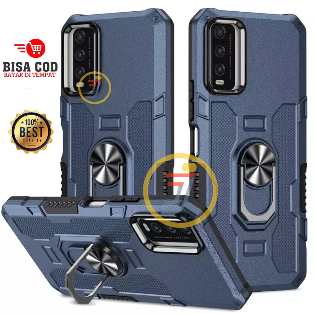 Casing Hard Case Untuk Vivo Y20 | Y20S | Y20S (G) | Y12S 2021| Y20 2021 Armor Ring Robot Case Kickst