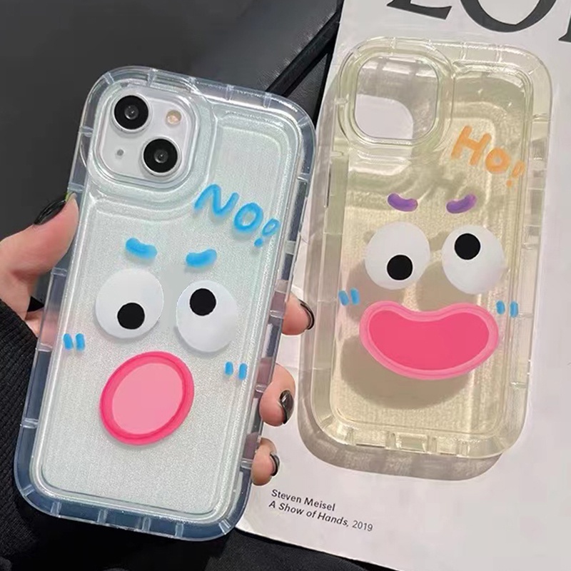 Soft Case Silikon TPU Transparan Motif Wajah Lucu Untuk IPhone 14 11 13 12 Pro XS Max 6 6S 7 8 Plus X XR