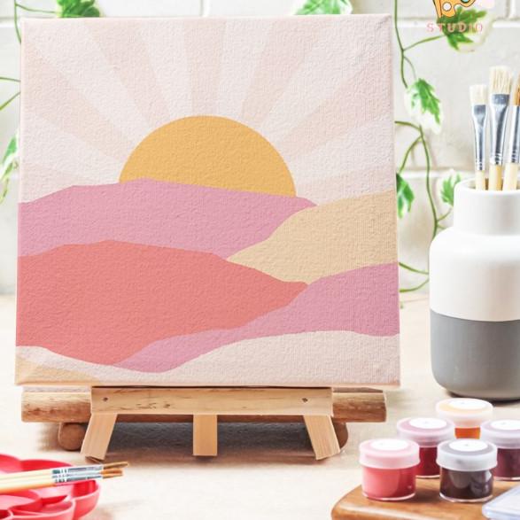

Paint by number lukisan sunrise canvas 20x20 cm - 15x15cm