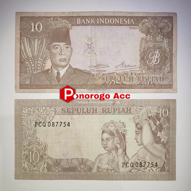 (USED&amp;GRESS) Uang kuno 10 rupiah sukarno tahun 1960 asli indonesia rp.10 soekarno th 1960 bahan mahar uang kuno rp 1 sukarno 25 sukarno 50 sukarno 100 sukarno 500 sukarno 1000 soekarno tahun 1960 tidak bisa menggulung di tangan