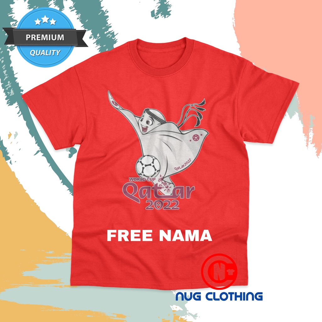 Baju Kaos Anak Mascot Qatar Camiseta World Cup Qatar Free Tambah Nama