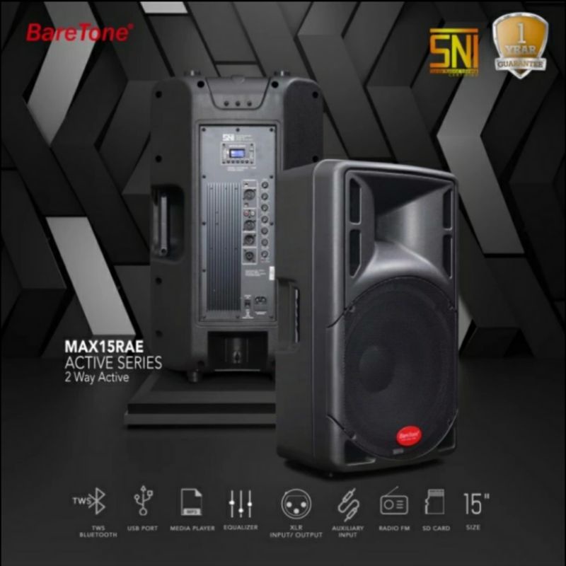 speaker aktif 15 inch original baretone max15rae speaker active karaoke 15 inch