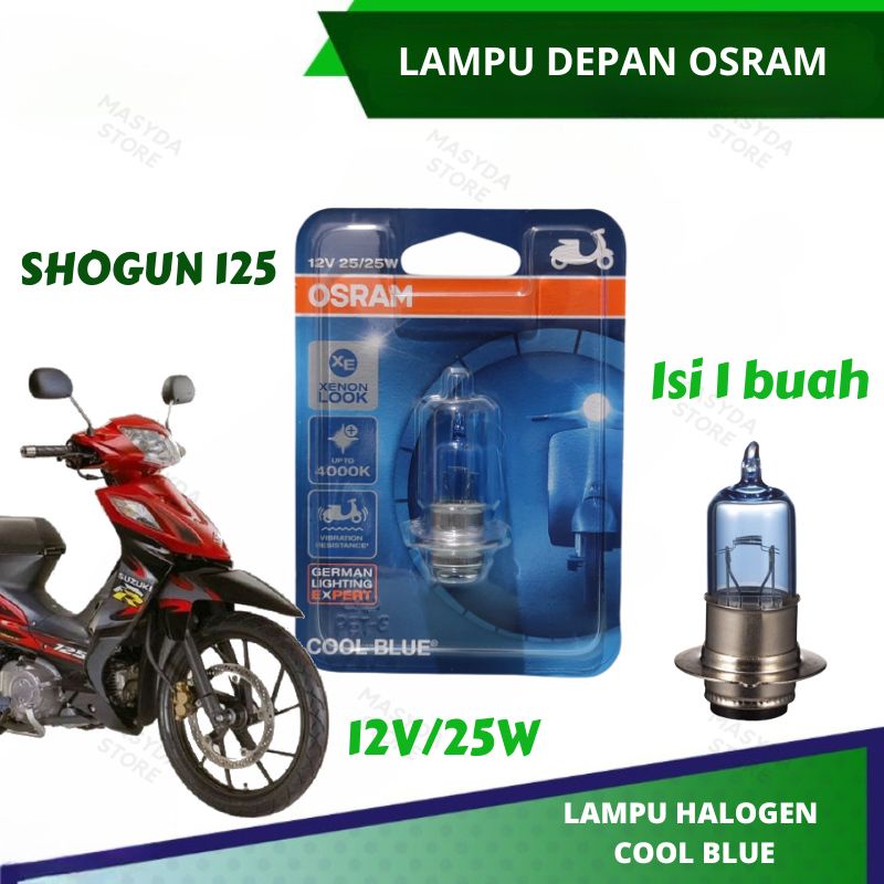 BOHLAM LAMPU DEPAN OSRAM MOTOR SHOGUN 125 COOL BLUE H6 M5 ORIGINAL OSRAM