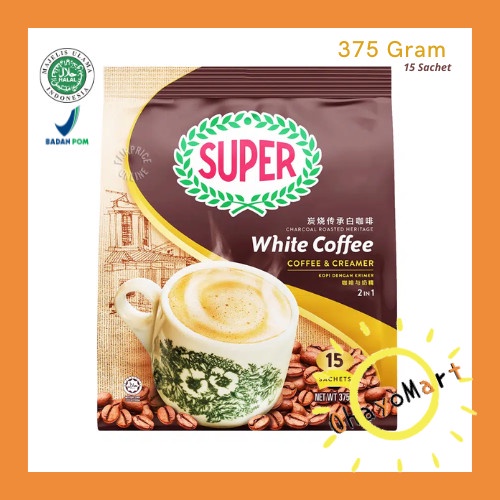 

SUPER WHITE COFFEE 2IN1 / SUPER ROASTED WHITE COFFEE AND CREAMER 375GR