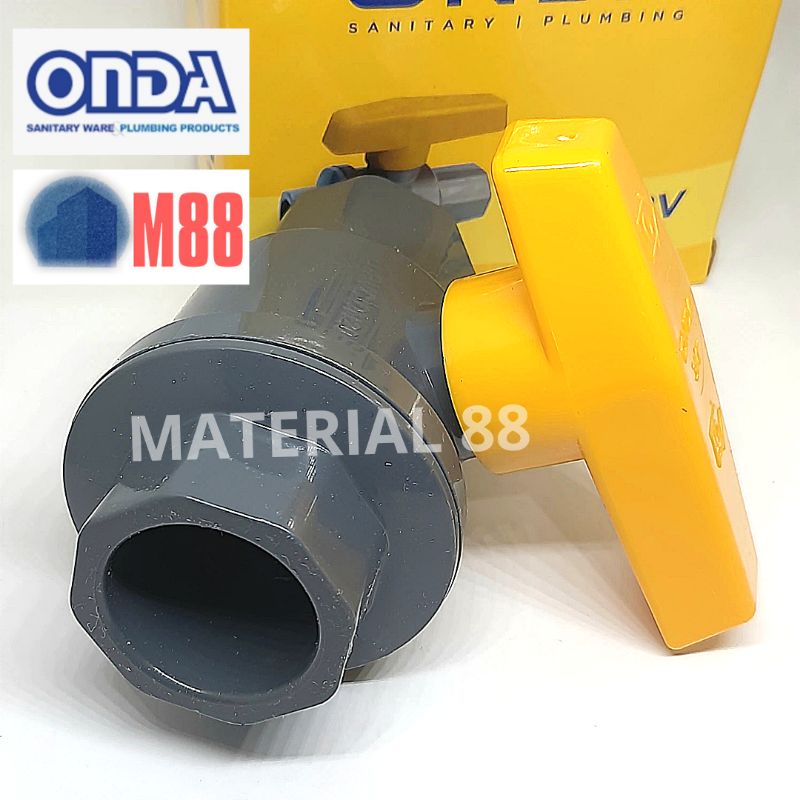 Ball Valve 1 inch Sok ONDA PVCBV  Stop Kran Keran Polos