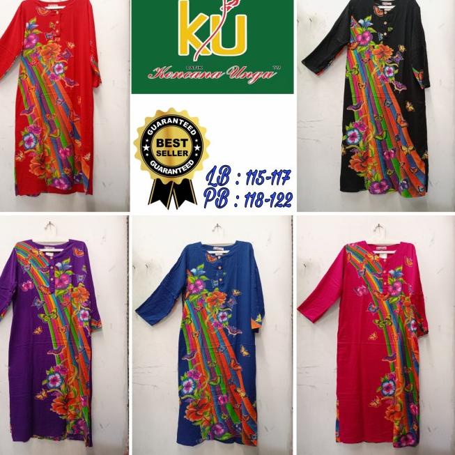 Daster Batik Kencana Ungu Lengan Panjang Original - Hijau