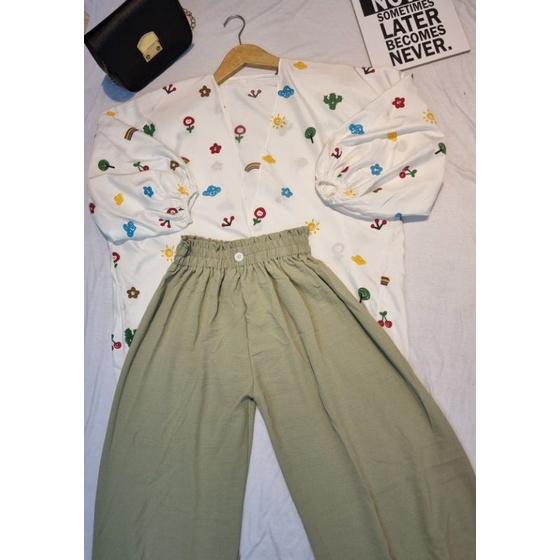 ONE SET KIYOWO OUTER+CELANA-OUTER+KALLY SAGE