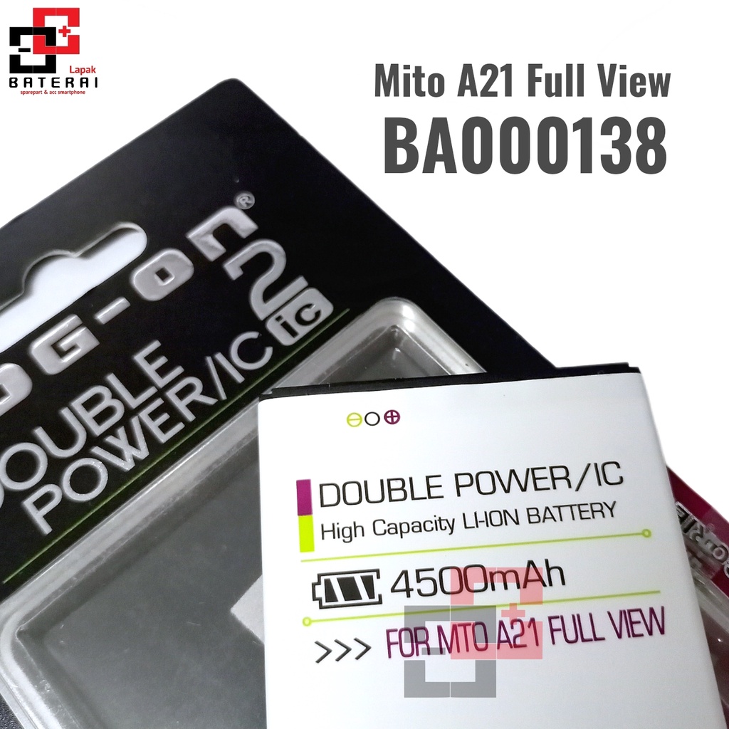 LOG - ON Baterai Mito A21 Full View BA00138 Double IC Protection Battery Batre