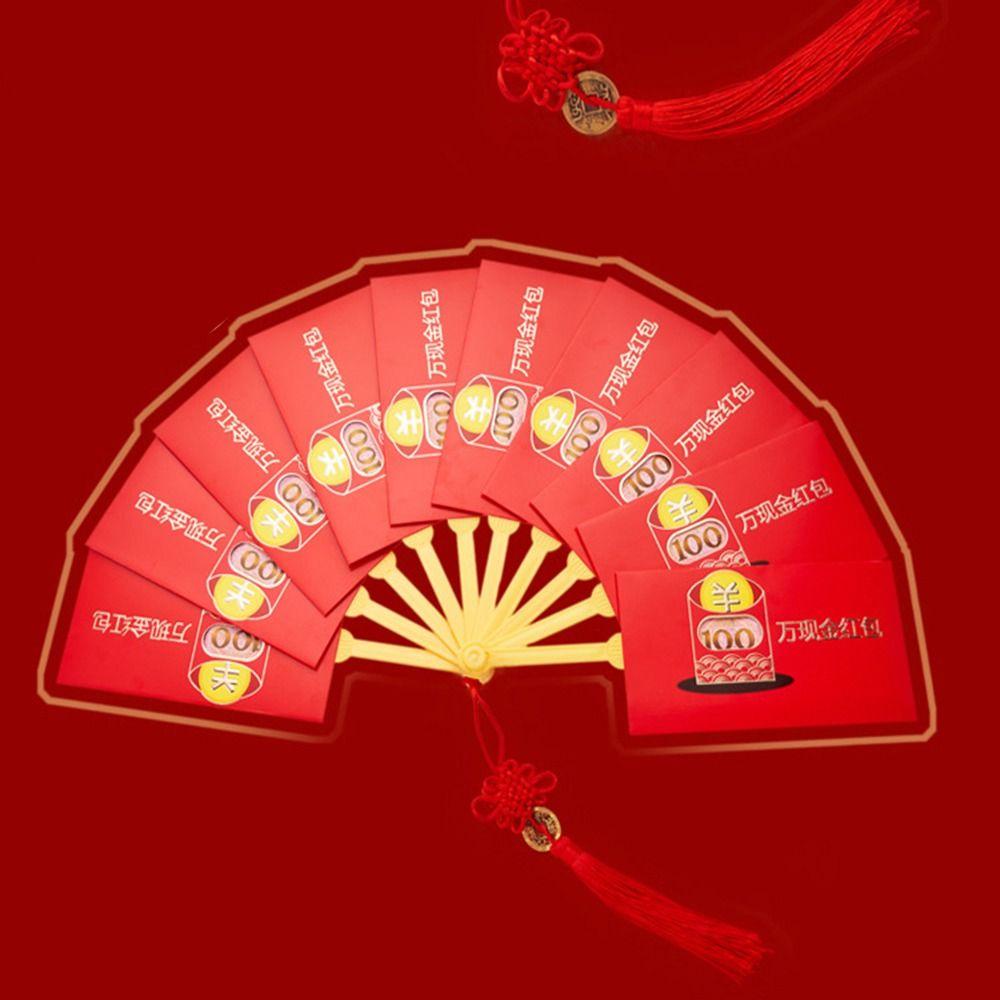 Lanfy Amplop Angpao Tahun Baru Cina / Imlek 6 / 10 Slot Warna Merah