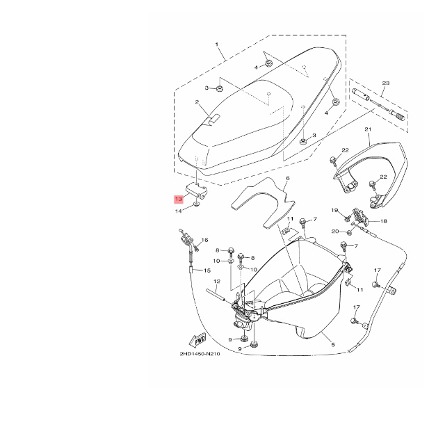 HINGE SEAT ENGSEL JOK DEPAN XEON RC GT AEROX 125 MIO SPORTY SMILE SOUL FINO KARBU ORIGINAL YGP 1LB-F4726-00