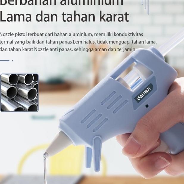 

Deli Hot Melt Glue Gun /Lem Tembak 20W Biru/Pink Gratis 10Lem DL39002X - Biru